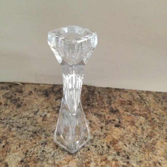 Beautiful glass candle holder candlestick holder clear glass two sticks - Picture 4 of 9